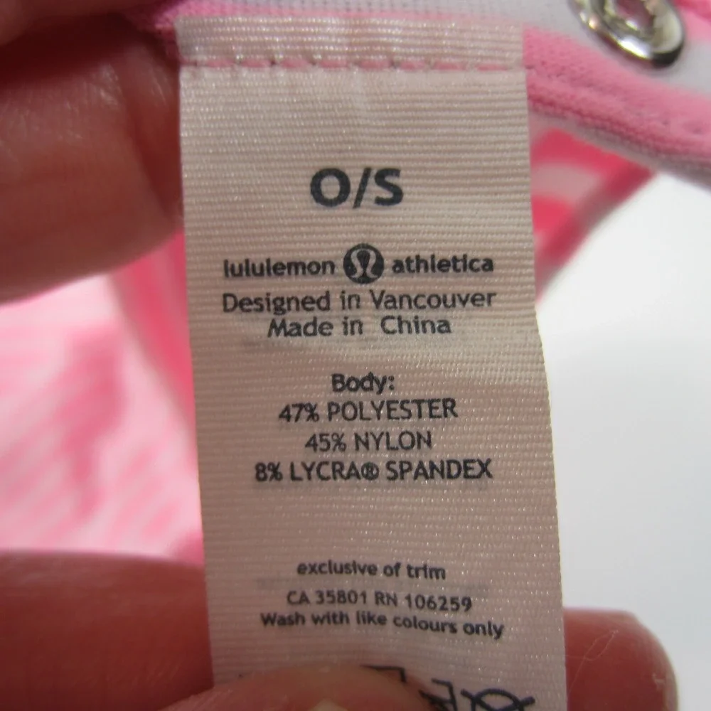 Lululemon Vinyasa Scarf Women OS Luon Light Classic Stripe White Pink Shell Wrap - Picture 4 of 4